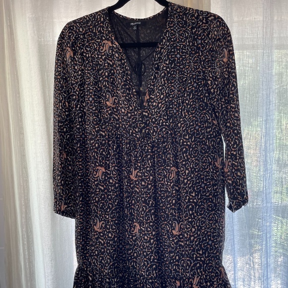 MADEWELL Dress Silk Fiesta paisley women's size 00 XXS Style G1282 Long sleeve - Picture 2 of 6
